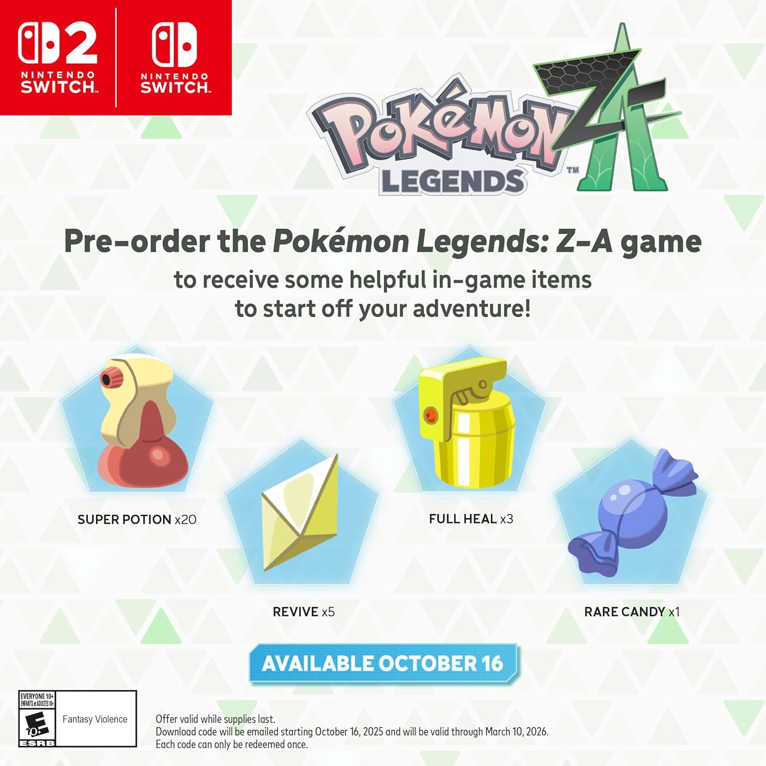 Nintendo Switch™ 2 Pokémon™ Legends: Z-A Edition Bundle with Travel Adapter – International Version