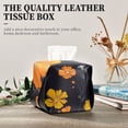 thumbnail image 4 of White and Orange Wildflowers Tissue Box Cover Leather Square Rectangle Tissue Box Holder for Bathroom Living Room Desk Office Decor, 4 of 7
