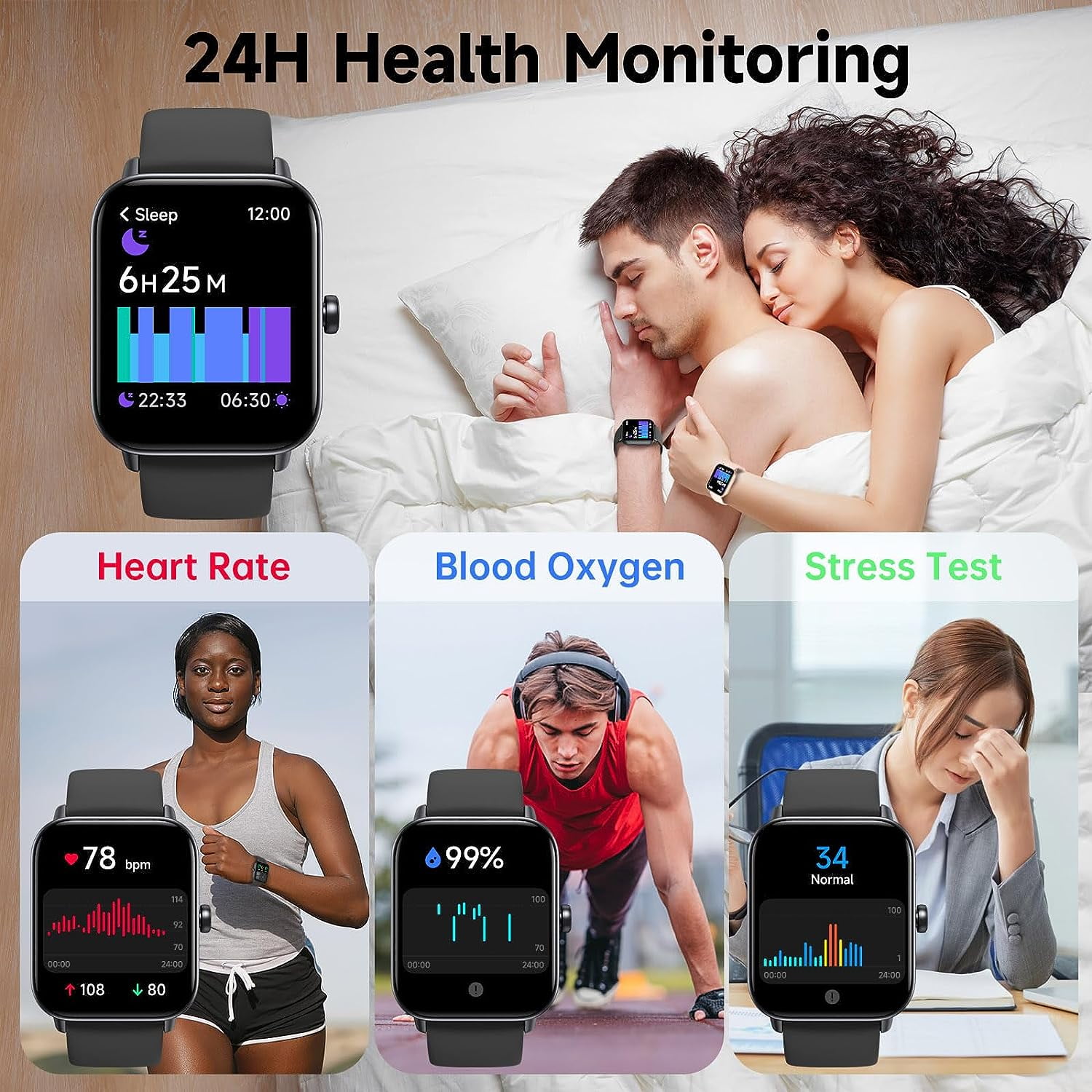 Smart Watch Bluetooth Call Answer Make Call Alexa Built in 1.8 Fitness Tracker with Heart Rate SpO2 Sleep Monitor Smart Watches for Men Women iPhone Android Compatible IP70 Waterproof Walmart