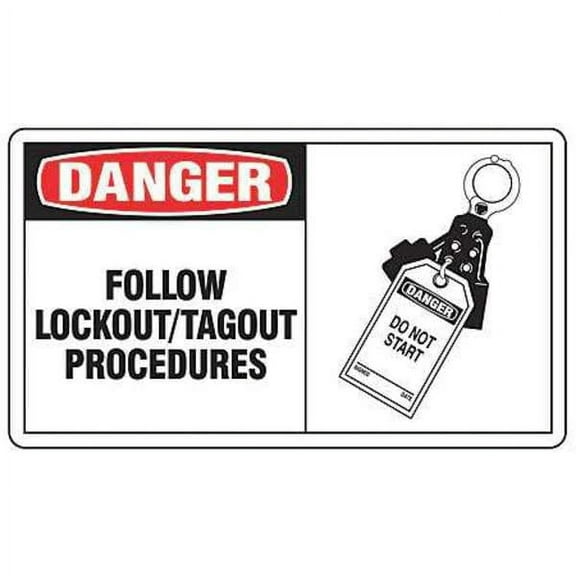 Accuform Safety Label, 3 1/2 in Height, 5 in English, LLKT003VSP, PK5 LLKT003VSP