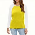 thumbnail image 6 of Hearthz Women’s Long Sleeve Basic Shirts Crewneck Colorblock Womens Summer Tops Fall Tops Casual Workout Women's Tops, Tees & Blouses, 6 of 6
