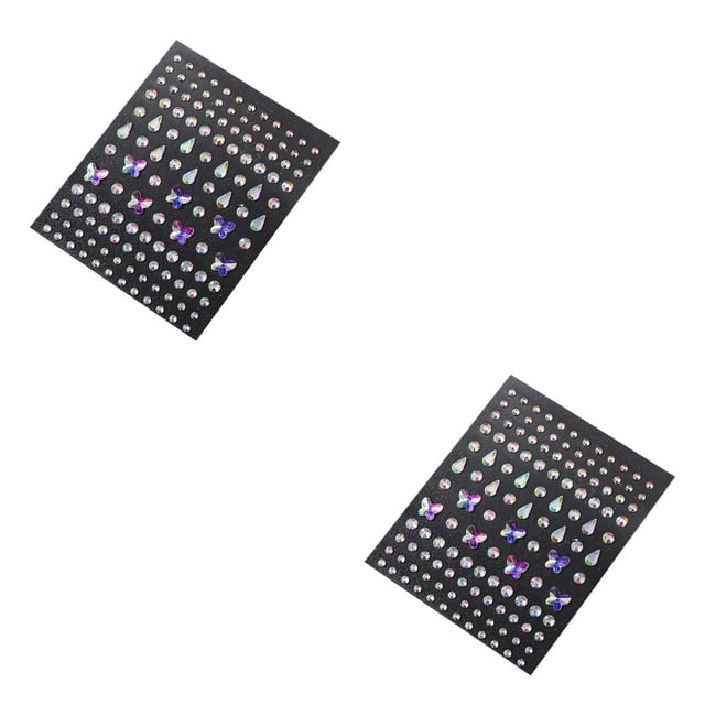 maskred Eye Face Rhinestone Self Adhesive Stickers Makeup DIY Costume Accessory Type 2 2Set