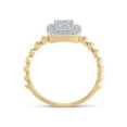 thumbnail image 3 of 10kt Yellow Gold Womens Round Diamond Square Ring 1/3 Cttw, 3 of 4