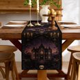 thumbnail image 2 of Rdsfhsp Gothic Halloween Linen Table Runner 13x72 Inch, Dark Castle Skull Floral Pattern Table Runner for Dining Room Decor, Spooky Holiday Kitchen Home Decoration, 2 of 5