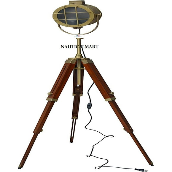 NauticalMart Retro Hollywood Searchlight Floor Lamp Tripod Lighting Spotlight Home Decor Lamp