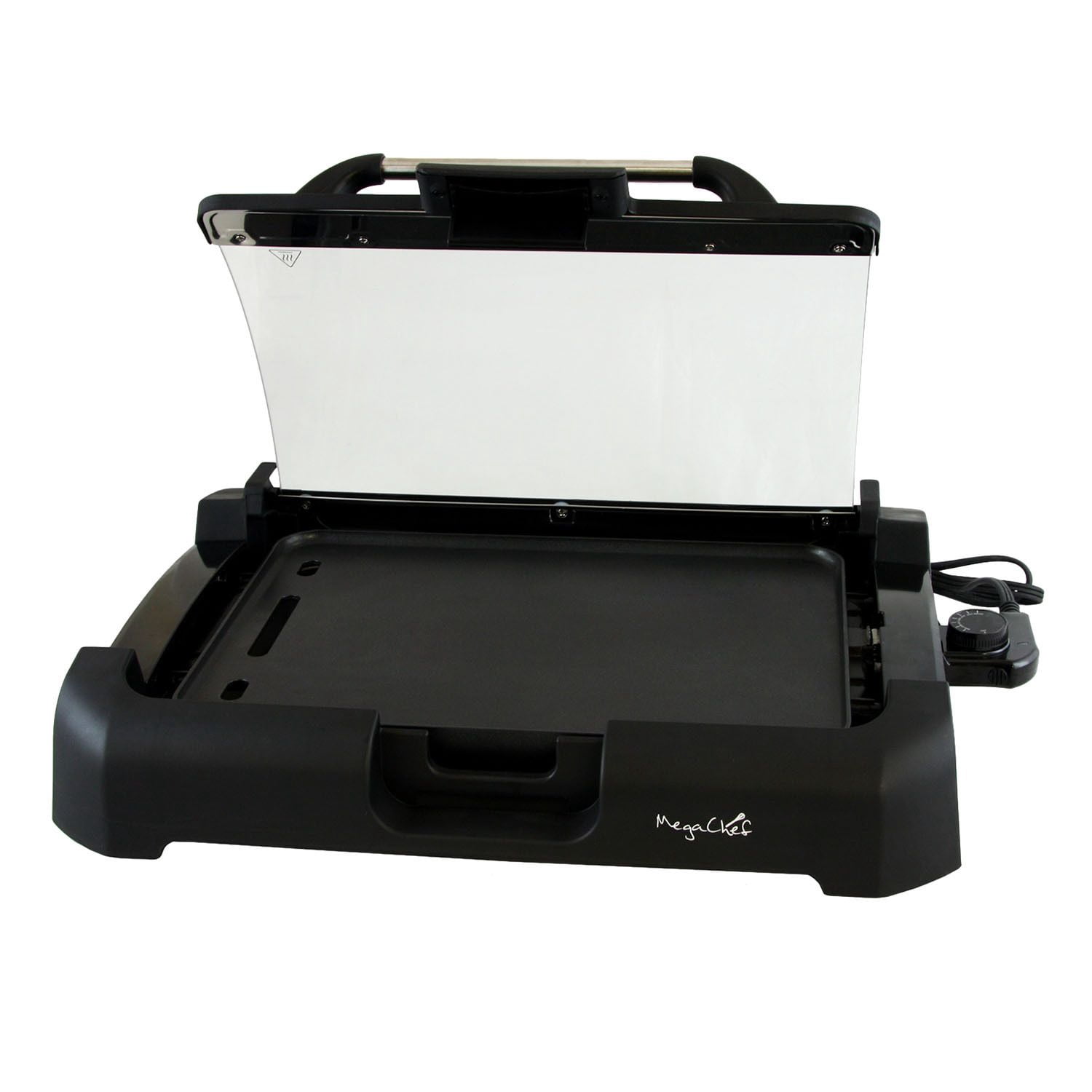 MegaChef 15 in Reversible Electric Griddle - Non-Stick, Removable Glass Lid