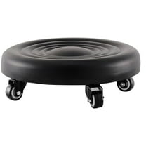 CYLINDSOME Low Rolling Stool with PU Leather Cushion Foot Resting Stool Footstool Small Stool