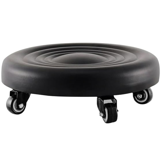 CYLINDSOME Low Rolling Stool with PU Leather Cushion Foot Resting Stool Footstool Small Stool