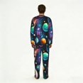 thumbnail image 2 of 2 Pack Men's Pajamas Set Sleepwear Loungewear Pjs Sets with Pockets, Planets Galaxy Stars Cosmic Space, 2 of 6