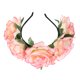 thumbnail image 2 of KAKOWELY Diadema de flores rosas, corona de flores artificiales, corona para el cabello, tocado floral para novia, boda, fiesta, fotos, decoración, 2 of 4