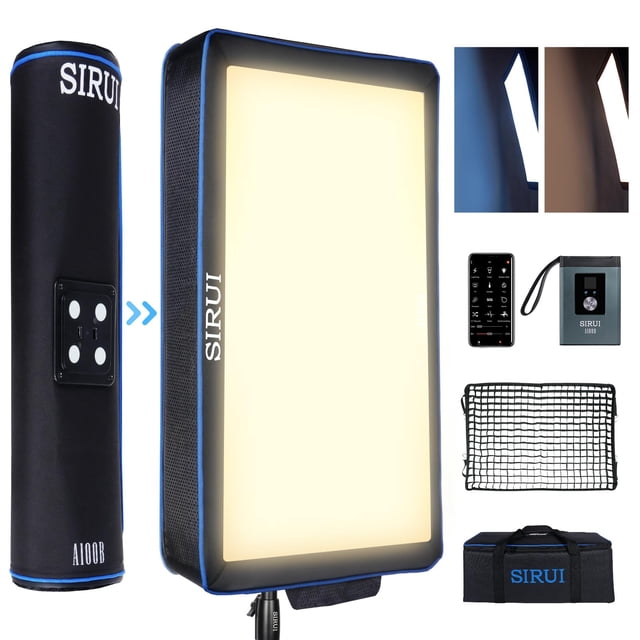 Luz de video Sirui A100B 100W bicolor regulable con softbox inflable