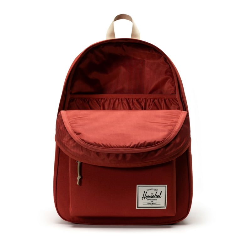 herschel backpack red with logo Heritage Backpack-Red Ochre/Tan/White Stitch Fully padded and fleece Heritage Backpack – Herschel Supply