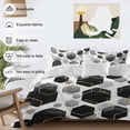 thumbnail image 4 of Black Grey Duvet Cover Set, Geometric Gold White Hexagon Modern Soft Duvet Cover Twin Size Bedding Set 4 Pieces, 1 Quiltcover and 2 Pillowcases with Zipper, 1 Bed Sheet for All Seasons, 4 of 9