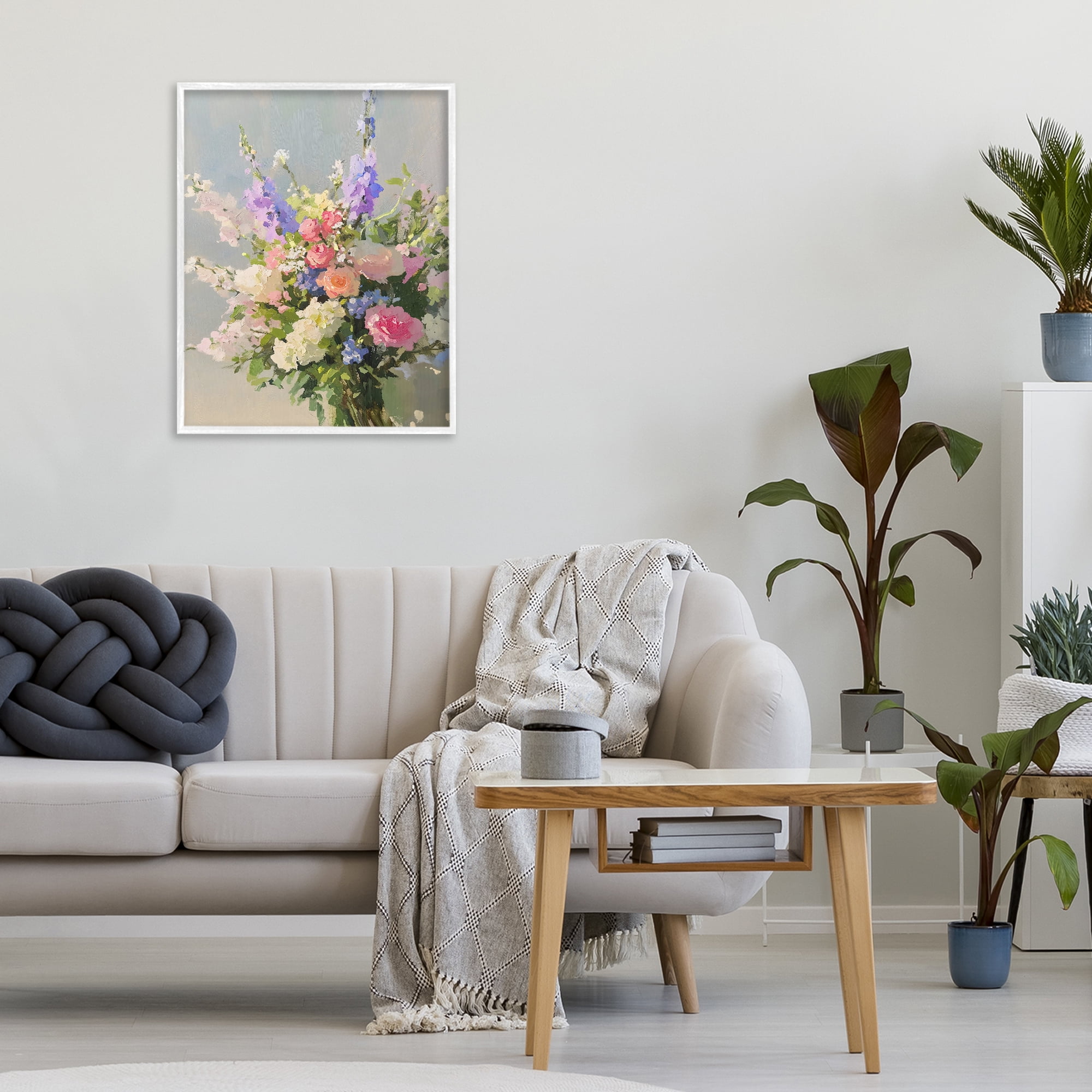 Stupell Industries Romantic Pastel Garden Bouquet White Framed Giclee Art, design by The Prints Vibe