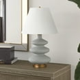 thumbnail image 2 of Evelyn&Zoe Carleta 26.5" Tall Triple Gourd Table Lamp with Fabric Shade, Cool Gray/White, 2 of 8