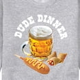 thumbnail image 3 of Instant Message - Dude Dinner Beer Corn Dog - Men's Crew Neck Fleece Pullover, 3 of 6
