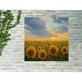 thumbnail image 3 of Outdoor Living and Style Yellow and Blue Sun with Sunflowers Outdoor Canvas Square Wall Art 24" x, 3 of 4
