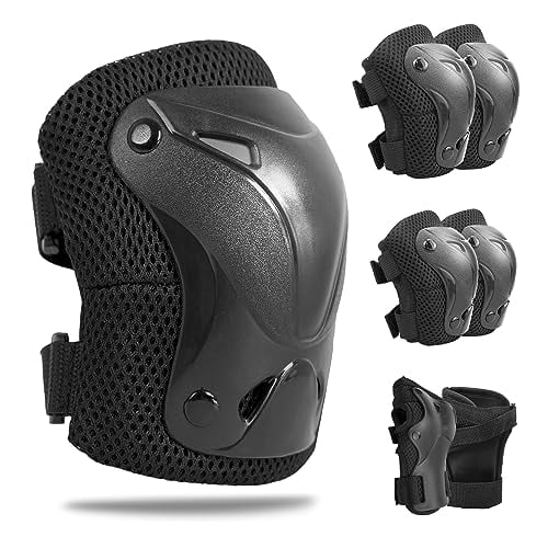 Roller Skate Pads Adult Knee And Elbow Pads For Roller Skating, Wrist Guards Skateboarding Protective Gear Adult Knee Pads For Men Women Skating Pads