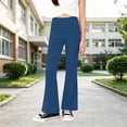 thumbnail image 2 of CONZONE Flared Pants for Big Girls High Waist Girls Bootcut Pants Solid Color Trendy Fall Back To School Trousers with Pockets Size 7-8 Years, 2 of 4