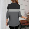 thumbnail image 5 of FRSASU Womens Tops 3/4 Sleeve V Neck Shirts Color Block Casual Business Basic Tees Summer Tops Gray L(L), 5 of 5
