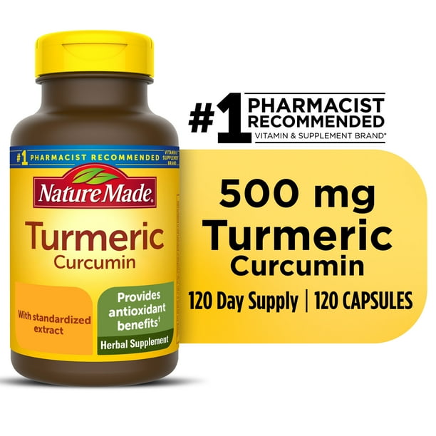 Nature Made Turmeric 500 mg Capsules, 120 Count