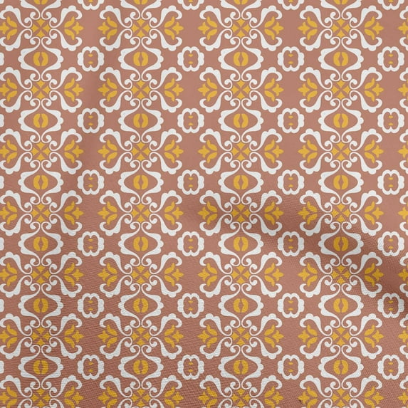 oneOone Cotton Poplin Dark Rose Brown Fabric Mosaic Fabric For Sewing Printed Craft Fabric By The Yard 42 Inch Wide