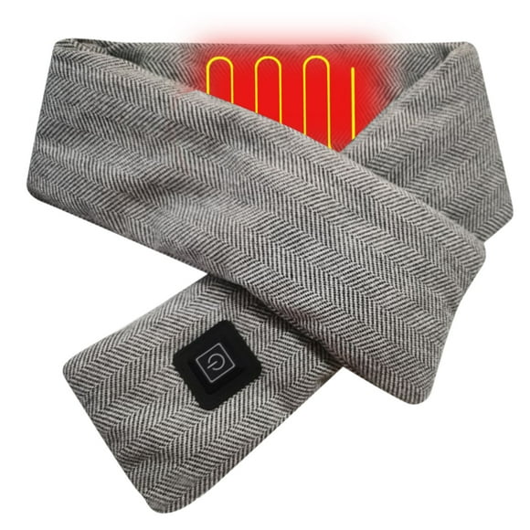 Aayomet Wool Scarf Women Scarf USB Electric Heating Warm Print Scarf Neck Cold Winter Warmth Scarf (Gray, One Size)