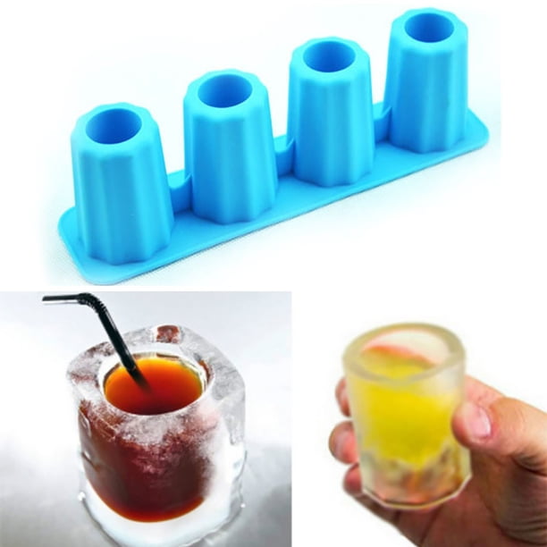 Set de Moldes para Cubitos de Hielo Largos | 2 Moldes de Silicona TPR para Paletas y Cubitos de Hielo con Formas Originales | Diseño Apilable y Reutilizable en Rejilla | Herramienta para Enfriar