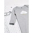 thumbnail image 3 of Hudson Baby Infant Cotton Long-Sleeve Gowns 3pk, Gray Clouds, 0-6 Months, 3 of 4