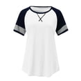 thumbnail image 3 of Gerichy Womens Summer Tops, Summer Short Sleeve Tops for Women Color Block Casual Tunic Crew Neck Striped T Shirts Women Tops, 3 of 6