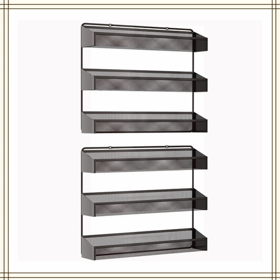 Fuleadture 2 Pieces 3 layer Seasoning Shelf in Home,Bronze