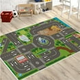 thumbnail image 4 of Kids Play Mat Road Map Educational Rug 19.7in Non‑Slip Washable Floor Carpet for Bedroom Playroom Living Room Interactive Activity Learning Rug with City Streets Game Pattern for Play and Discovery, 4 of 4