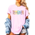 thumbnail image 2 of Kindergarten Teacher Shirt for Women Cute Rainbow Back to School Teacher Appreciation Graphic Tee Pink Shirt Adult Small, 2 of 7