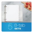 thumbnail image 5 of Custom Label Tab Dividers With Self-Adhesive Tab Labels, 8-Tab, 11 X 8.5, White, 5 Sets | Bundle of 2 Packs, 5 of 5
