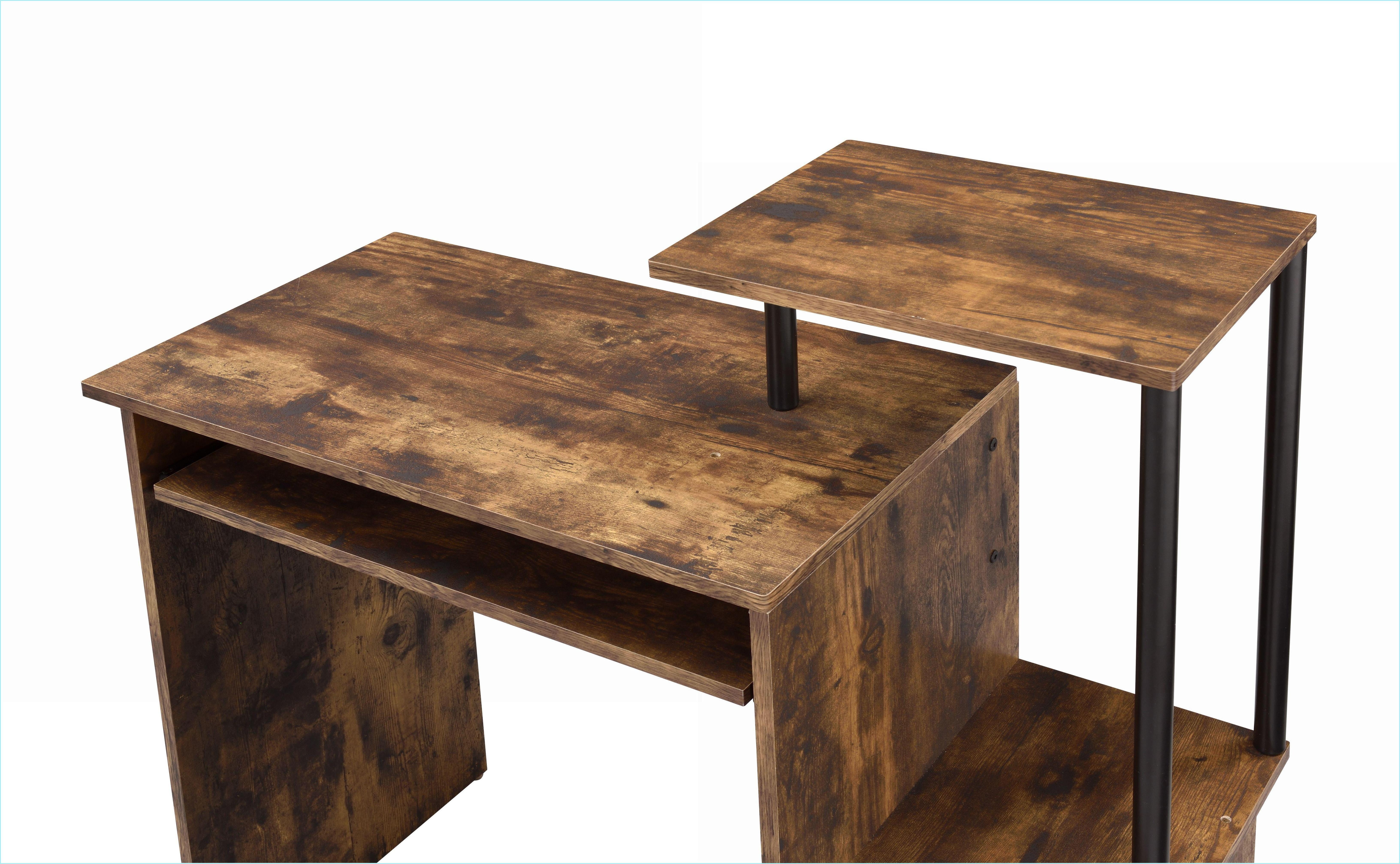 Desks, Industrial Weathered Oak & Black Computer Desk with Keyboard Tray, Shelf & Storage | Black | Metal,Synthetic Wood