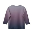 thumbnail image 3 of TQWQT Girls Tops Size 7-8 3/4 Sleeve Shirt Fall Cute Graphic Tees Kids Crewneck Teen Tee Shirt Trendy Gradient Tween Girls Clothes, 3 of 4