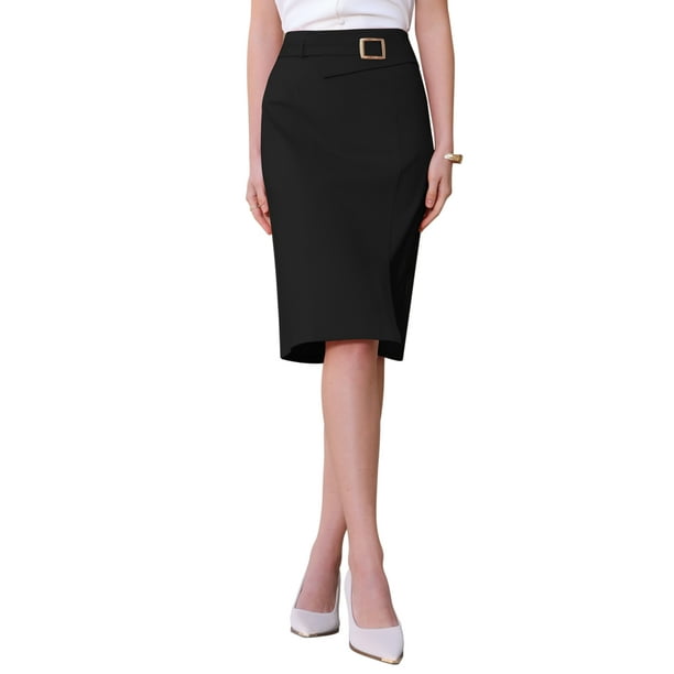 Falda Lápiz Elegante de Cintura Alta para Mujeres Chic, Falda Bodycon para Oficina XL