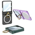 thumbnail image 3 of Designed for Samsung Galaxy Z Flip 6 Magnetic Phone Case,With Ring Kickstand,Compatible with Mag-Safe,Built-in Tempered Glass Screen Protector,Hinge Protection,Shockproof Phone Case,Darkgreen, 3 of 8