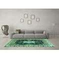 thumbnail image 3 of Ahgly Company Indoor Rectangle Geometric Turquoise Blue Traditional Area Rugs, 8' x 12', 3 of 4