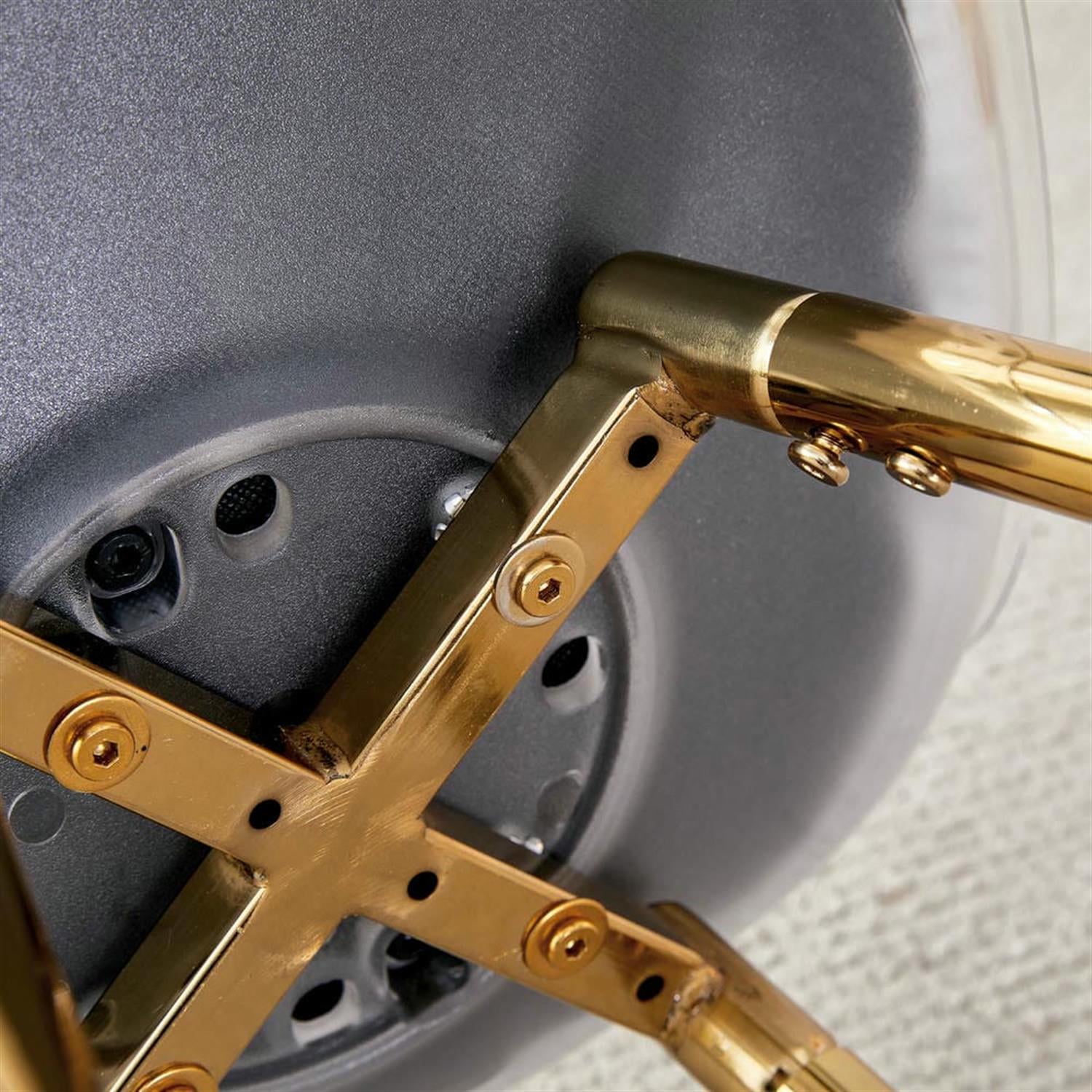 Demi Bonn 38" Counter Height Bar Stools Set of 2, Upholstered Barstools with Back, Kitchen Island Countertop Chairs for Dining Room, Gold