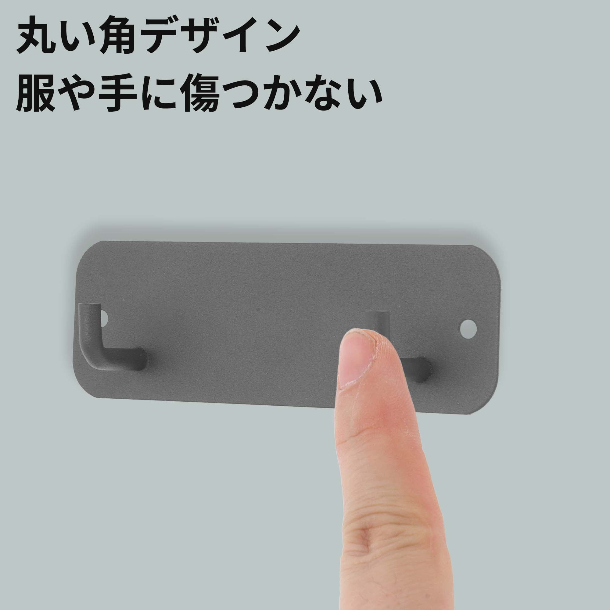 Unique Bargains Coat Rack Wall Mount Hooks for Hanging Gray 4.72"x1.57"x0.12" 1 Pc