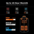 thumbnail image 4 of Venustas Classic Heated Vest for Men with Battery Pack, Rechargeable Electric Hunting & Outdoor Vest (Black, L）, 4 of 9