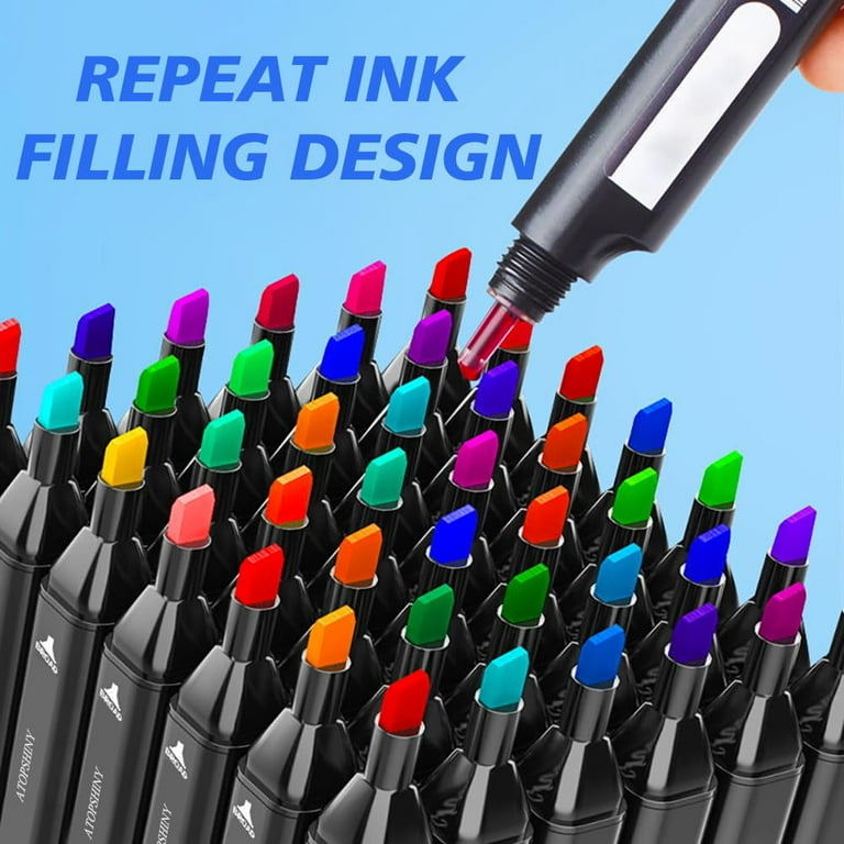 LWBDD 168-Count Alcohol Markers, Dual Tips Fine and Chisel