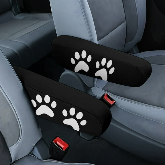Yuyamidu Dog Paw Car Seat Arm Rest Cover Black Armrest Cover for Car Truck Van Armrest Covers 2 Pcs Car Front Seat Armrest Cover Car Interior Accessories