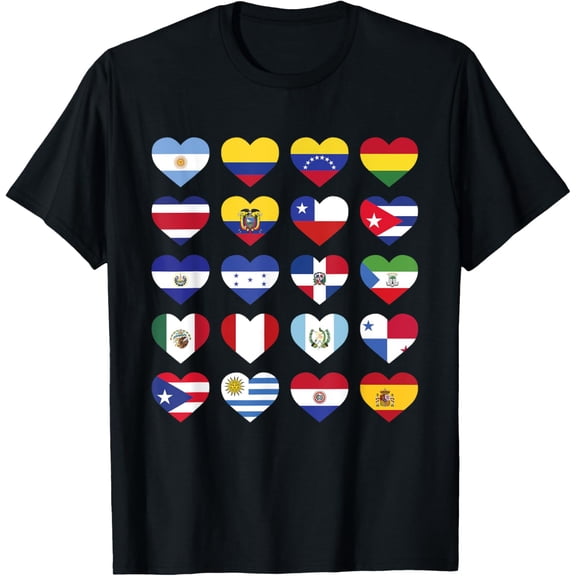 t-shirt Hispanic Heritage Month Spanish-Speaking Countries Flags T-Shirt.