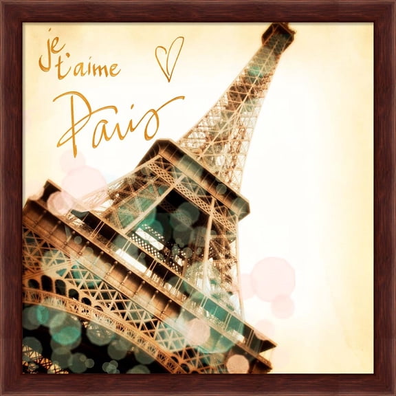 Great Art Now Je, t'aime Paris by Emily Navas, Framed Wall Art, 13.25W x 13.25H