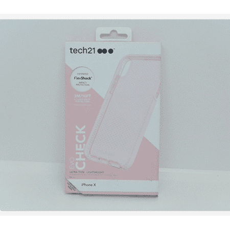 New OEM Tech21 Evo Check Rose Tint/White Case For iPhone XS & iPhone X