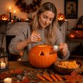 thumbnail image 6 of Tumao Halloween Pumpkin Carving Kit - 24 Pcs Stainless Steel Pumpkin Carving Knife Sets with Stencils & Storage Bucket for Halloween, 6 of 7
