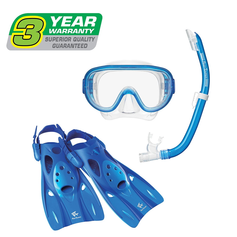 Reef Rider Sport Pool Goggle Mask Snorkeling Set 14 to Adult 2 Pack with Ebook