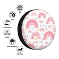 thumbnail image 5 of XMXY Pastel Rainbow Cute Flower Spare Tire Cover, Universal Waterproof Cover for Jeep RV Tire Wheel Protection, 15 inch, 5 of 8